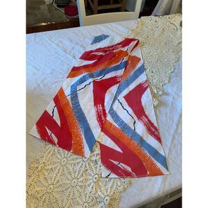 Vintage Avon scarf; red, blue, white
